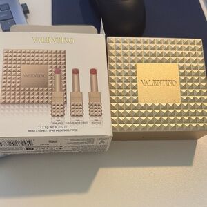 Valentino Spike Clutch Lipstick Trio NWT